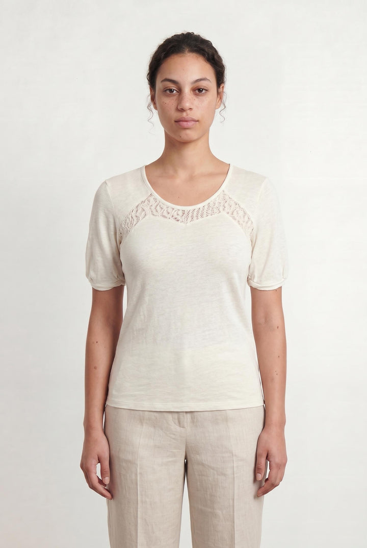 T-shirt Beige - Taille L/40 de la marque Maje | PARAD106626 - Vendu par Paradigme - Image 1