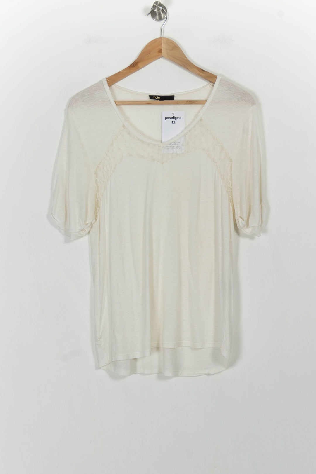T-shirt Beige - Taille L/40 de la marque Maje | PARAD106626 - Vendu par Paradigme - Image 2