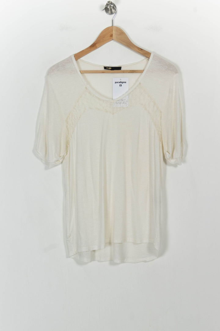 T-shirt Beige - Taille L/40 de la marque Maje | PARAD106626 - Vendu par Paradigme - Image 2