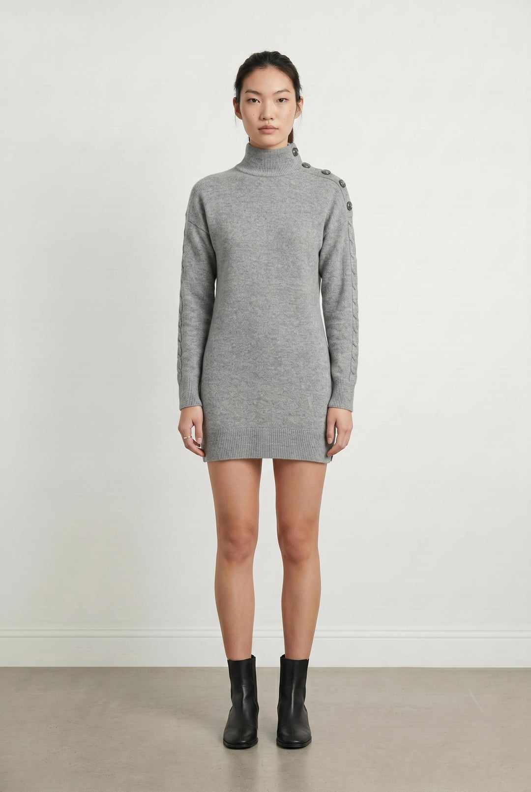 Robe Pull Grise - Taille M/38 de la marque IKKS | PARAD106640 - Vendu par Paradigme - Image 1