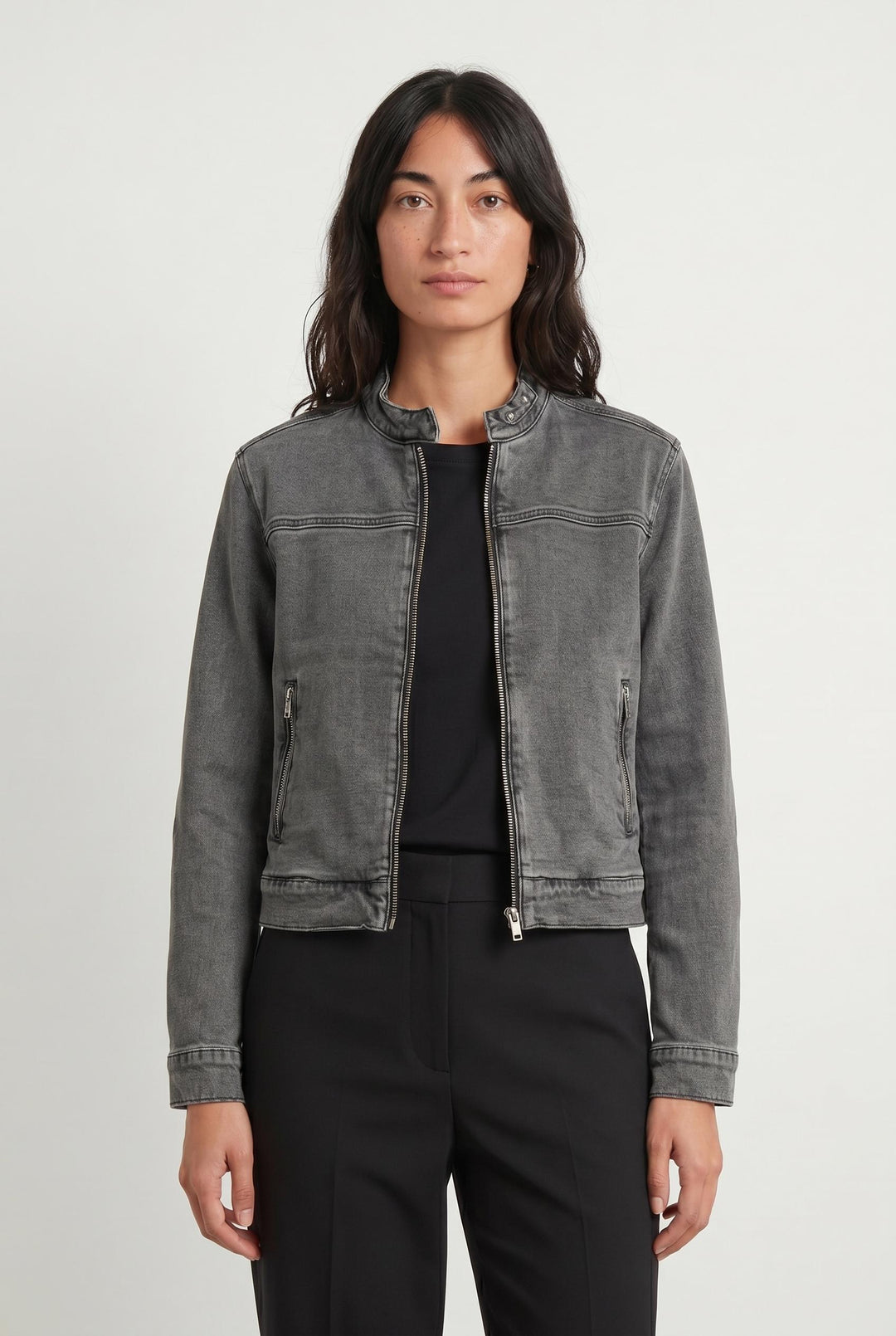 Veste en Jean Grise - Taille M/38 de la marque IKKS | PARAD106644 - Vendu par Paradigme - Image 1