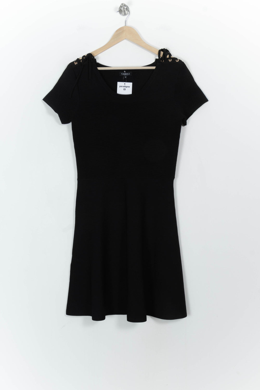 Robe Patineuse Noire - Taille M/38 de la marque Caroll | PARAD106649 - Vendu par Paradigme - Image 2