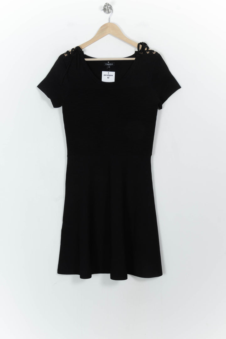 Robe Patineuse Noire - Taille M/38 de la marque Caroll | PARAD106649 - Vendu par Paradigme - Image 2
