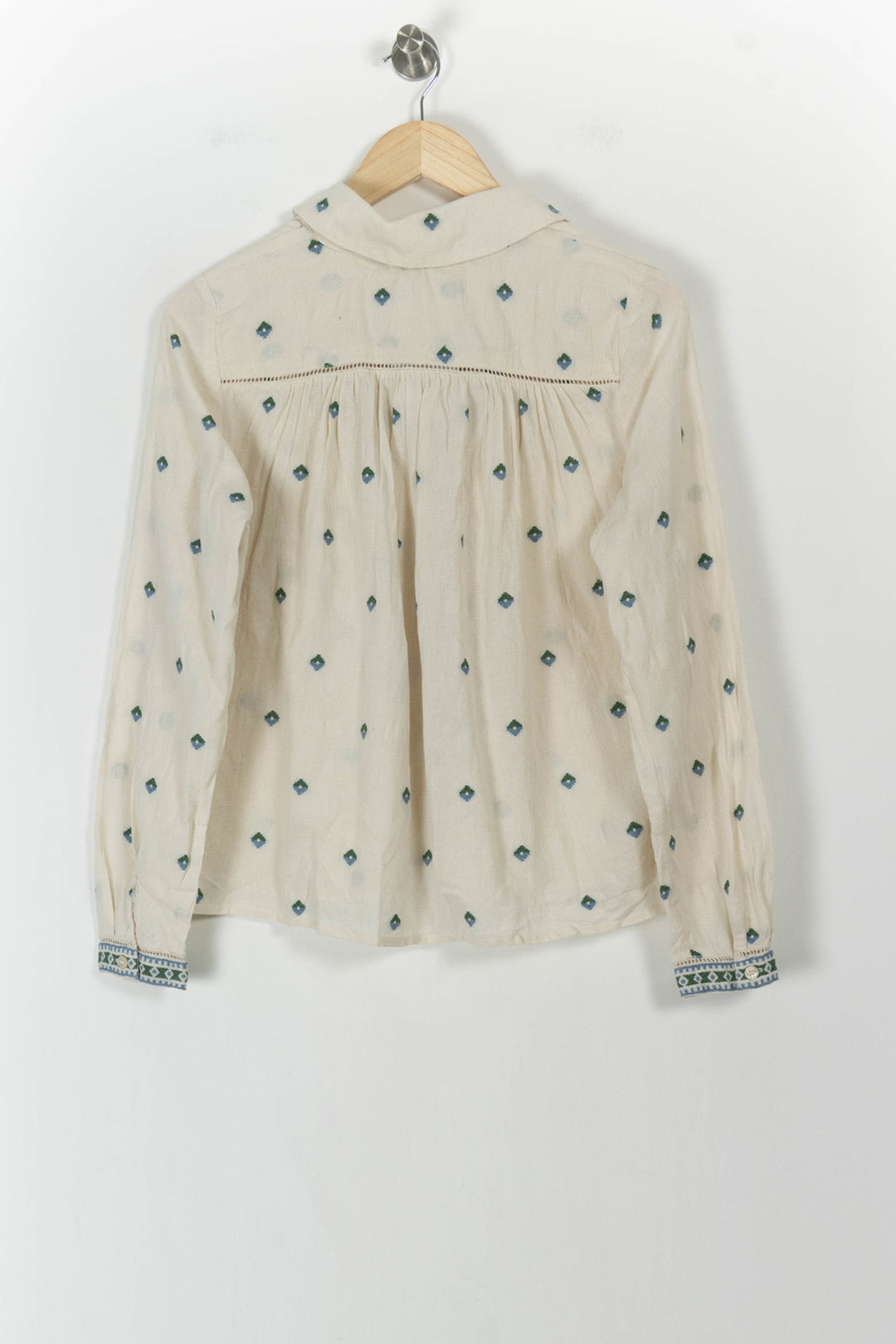 Blouse Beige et Verte - Taille S/36 de la marque Louizon | PARAD106661 - Vendu par Paradigme - Image 4
