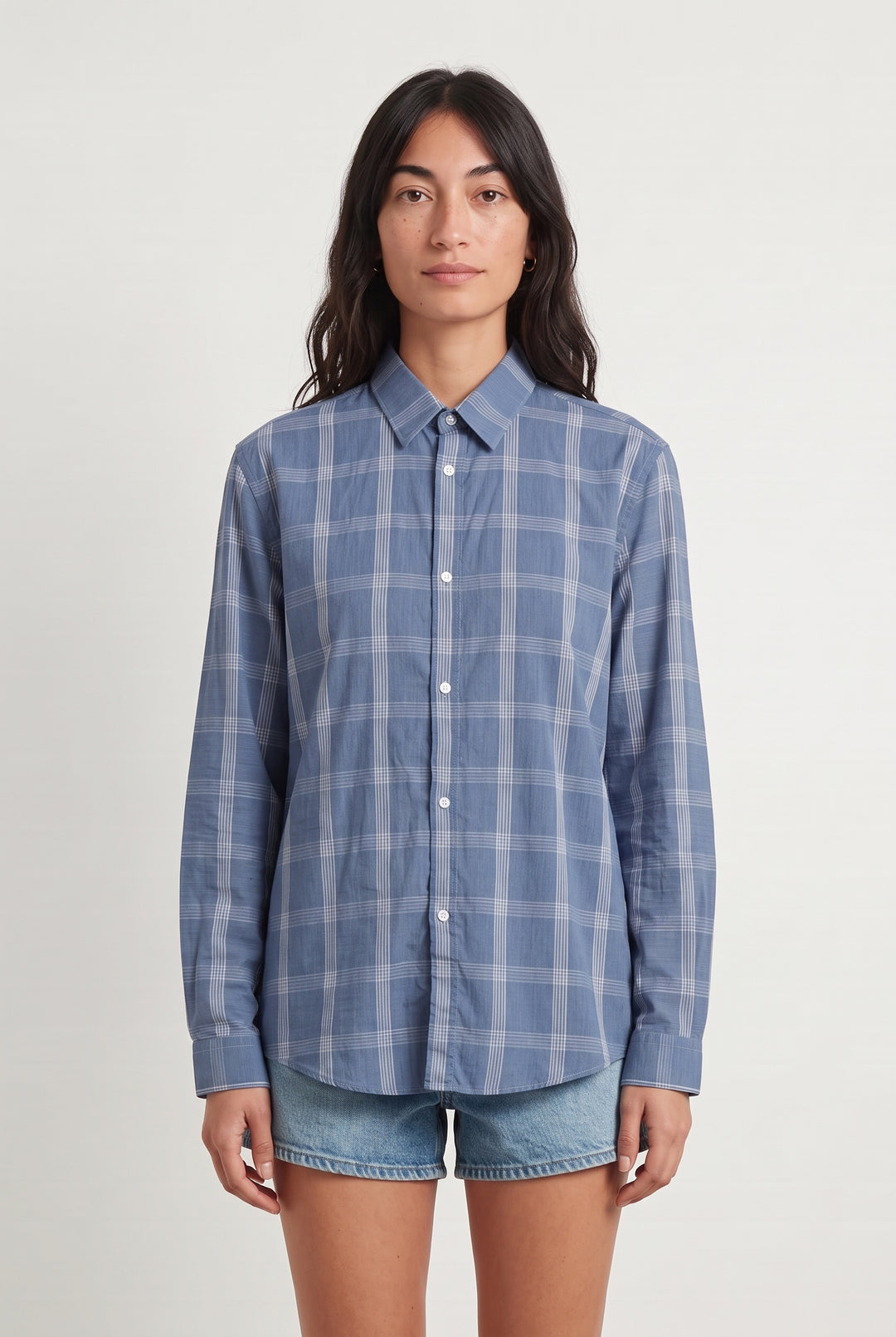 Chemise À Carreaux Bleue - Taille M/38 de la marque Ines de la Fressange Paris | PARAD106662 - Vendu par Paradigme - Image 1