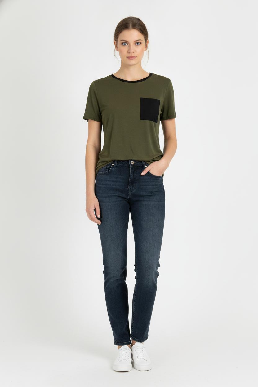 Tee-shirt Vert et Noir - Taille S/36 de la marque Maje | PARAD106668 - Vendu par Paradigme - Image 1