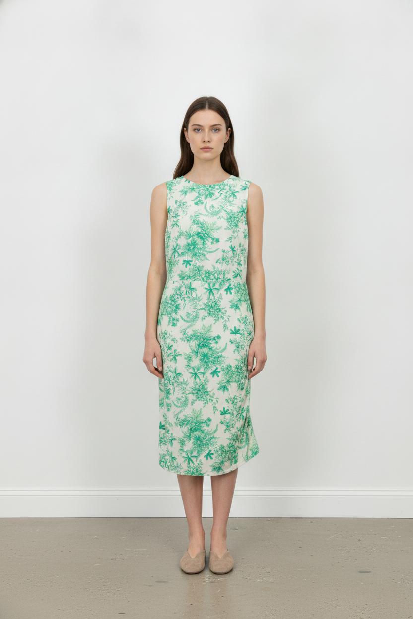 Robe Imprimée Verte et Blanche - Taille XS/34 de la marque Parisienne et Alors | PARAD106671 - Vendu par Paradigme - Image 1