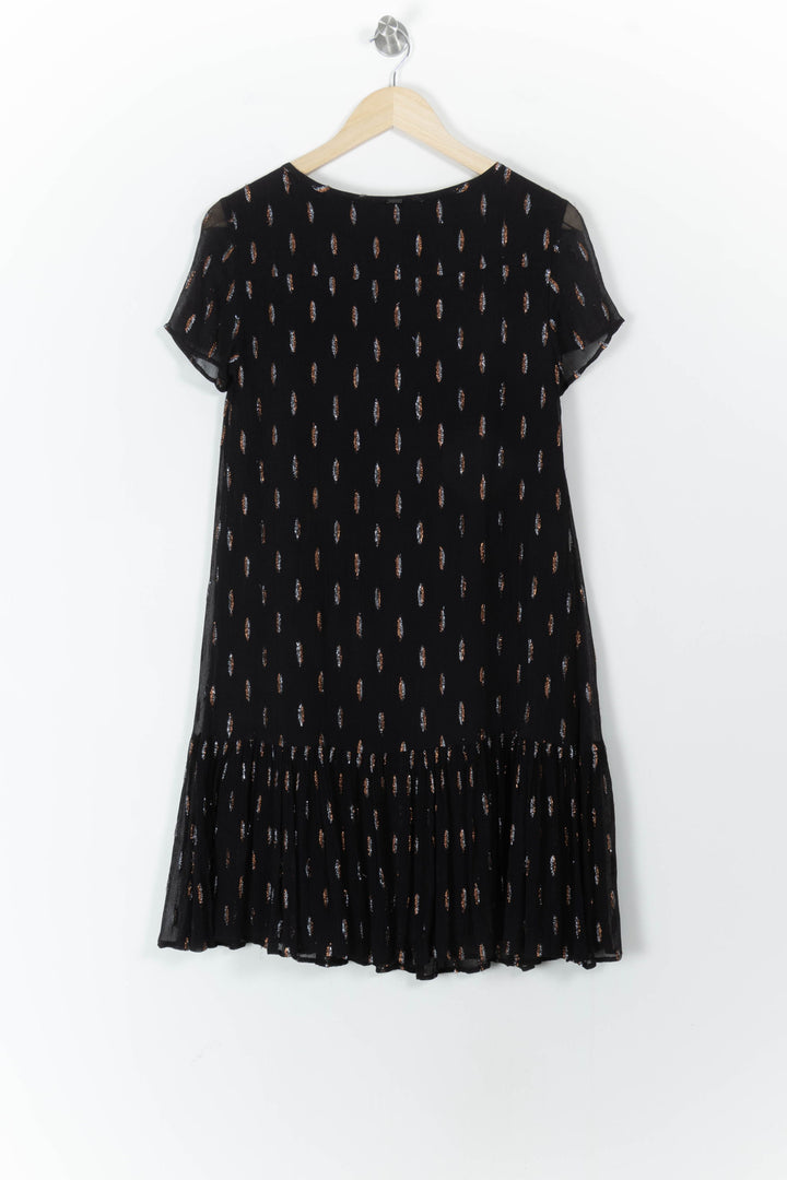 Robe Courte Noire et Marron - Taille S/36 de la marque IKKS | PARAD106676 - Vendu par Paradigme - Image 4