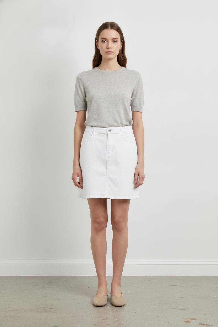 Jupe Jean Blanche - Taille XXL/44 de la marque Caroll | PARAD106678 - Vendu par Paradigme - Image 1