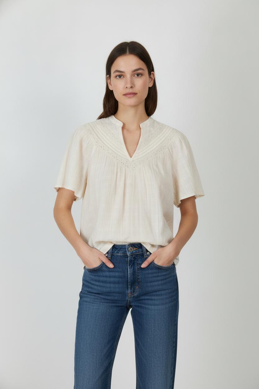 Blouse Beige - Taille M/38 de la marque Galeries Lafayette | PARAD106680 - Vendu par Paradigme - Image 1