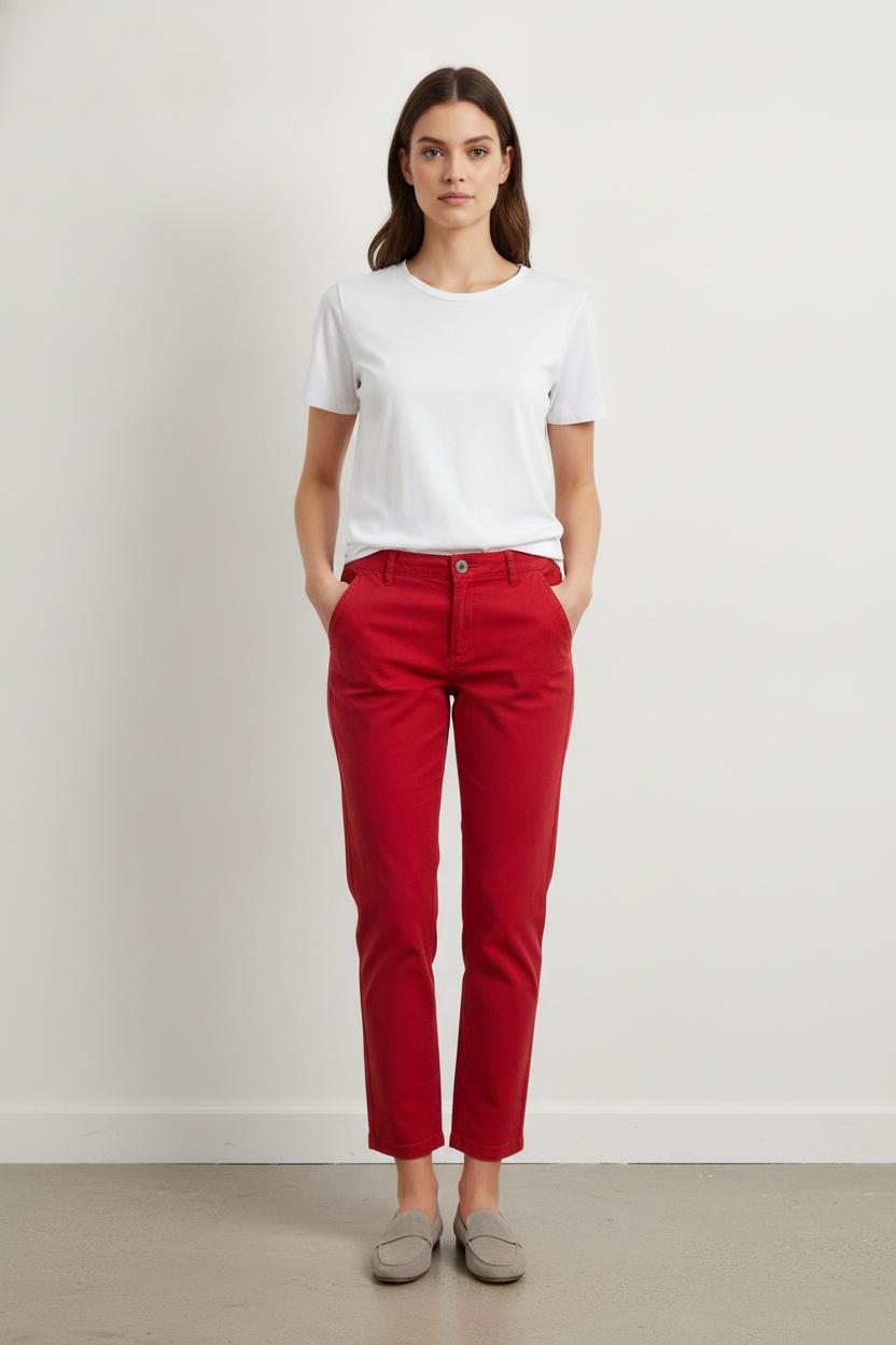 Pantalon Chino Rouge - Taille L/40 de la marque Maison 123 | PARAD106682 - Vendu par Paradigme - Image 1