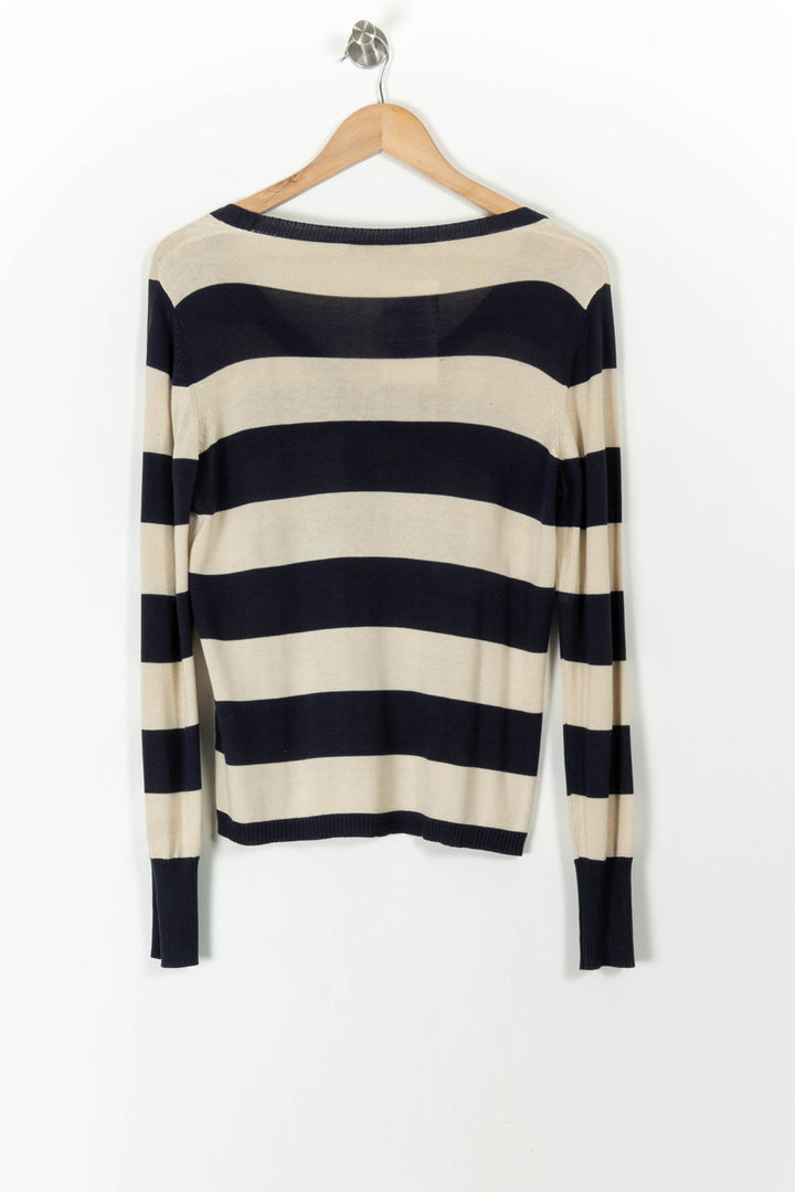 Cardigan Bleu Marine et Beige - Taille XL/42 de la marque Weekend Max Mara | PARAD106690 - Vendu par Paradigme - Image 4