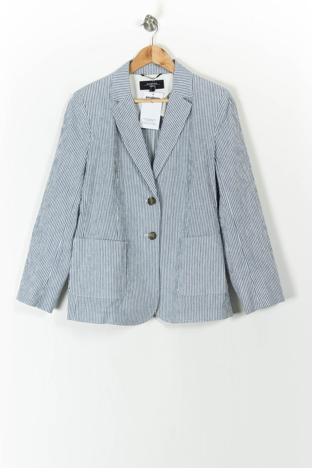 Blazer Rayé Bleu et Blanc - Taille XXL/44 de la marque Weekend Max Mara | PARAD106691 - Vendu par Paradigme - Image 2