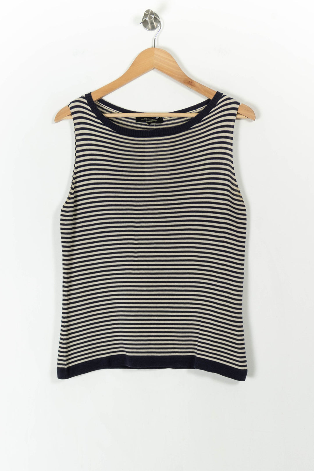 Débardeur Rayé Bleu Marine et Blanc - Taille XL/42 de la marque Weekend Max Mara | PARAD106692 - Vendu par Paradigme - Image 2