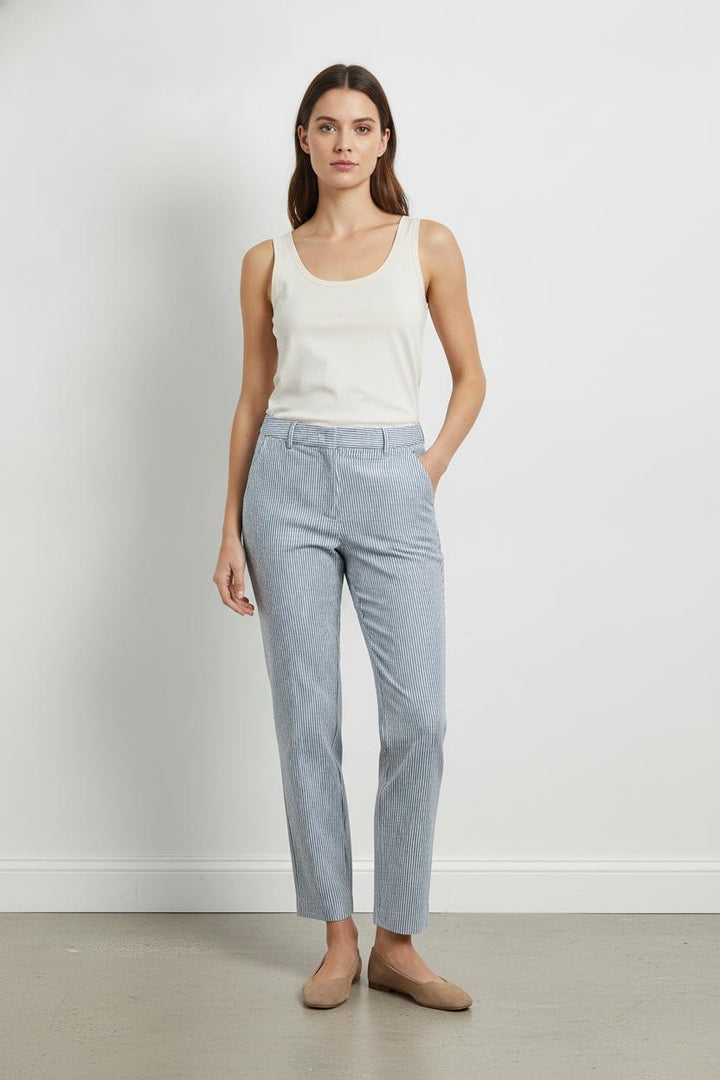 Pantalon Rayé Bleu et Blanc - Taille XXL/44 de la marque Weekend Max Mara | PARAD106694 - Vendu par Paradigme - Image 1