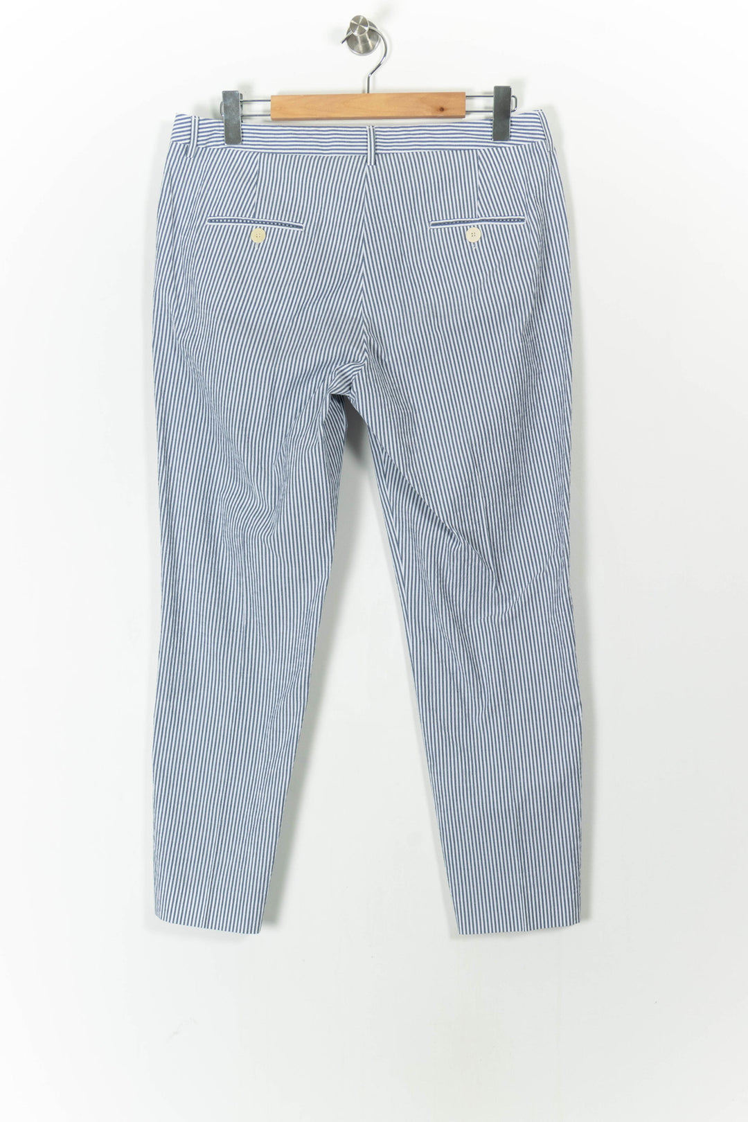 Pantalon Rayé Blanc et Bleu - Taille XXXL/46 de la marque Weekend Max Mara | PARAD106695 - Vendu par Paradigme - Image 4