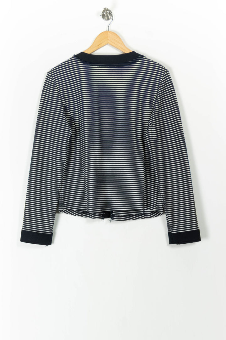 Cardigan Bleu Marine et Blanc - Taille XL/42 de la marque Weekend Max Mara | PARAD106696 - Vendu par Paradigme - Image 4