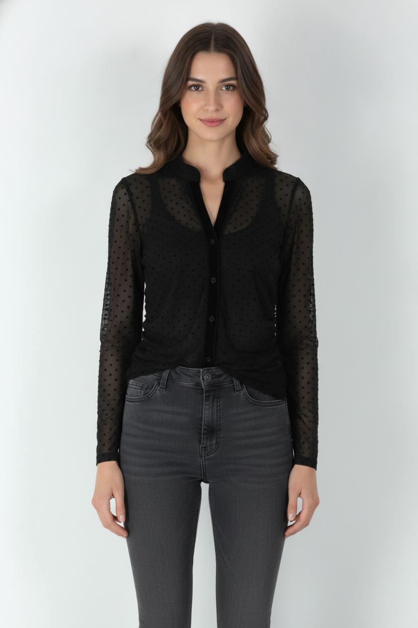 Blouse Noire - Taille XS/34 de la marque Indies | PARAD106700 - Vendu par Paradigme - Image 1