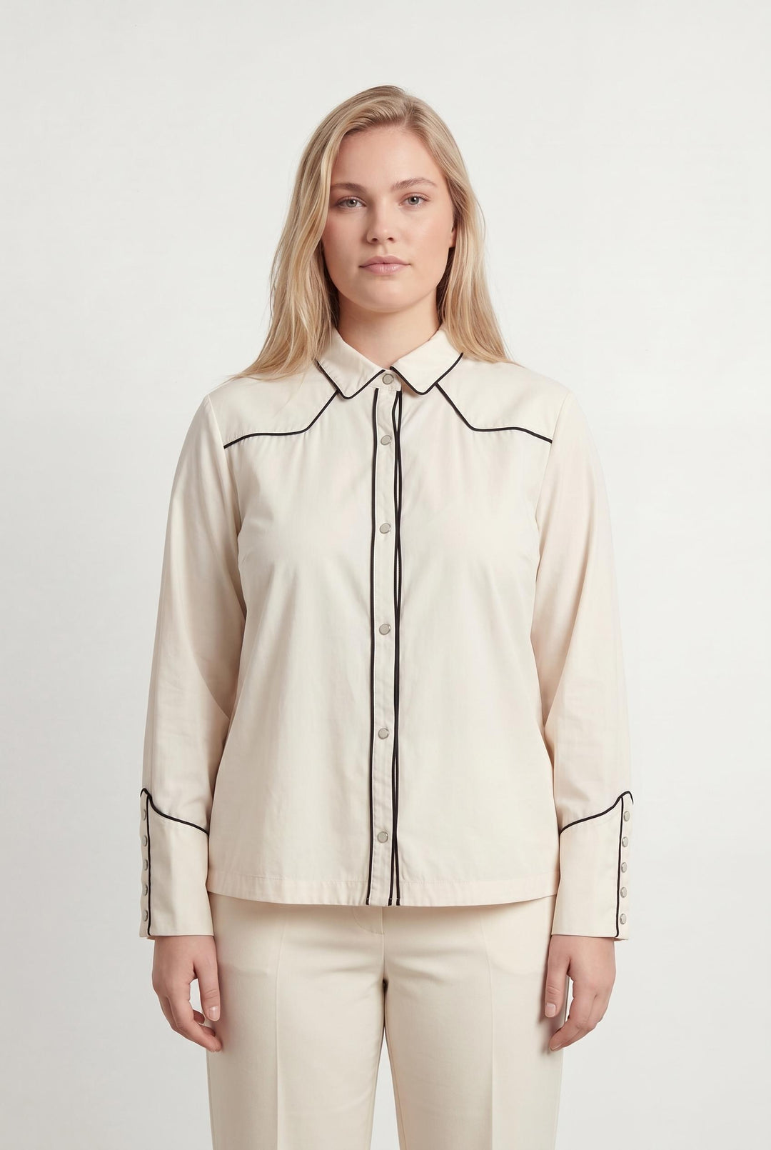Chemise Western Beige et Noire - Taille XXXL/46 de la marque Indies | PARAD106701 - Vendu par Paradigme - Image 1
