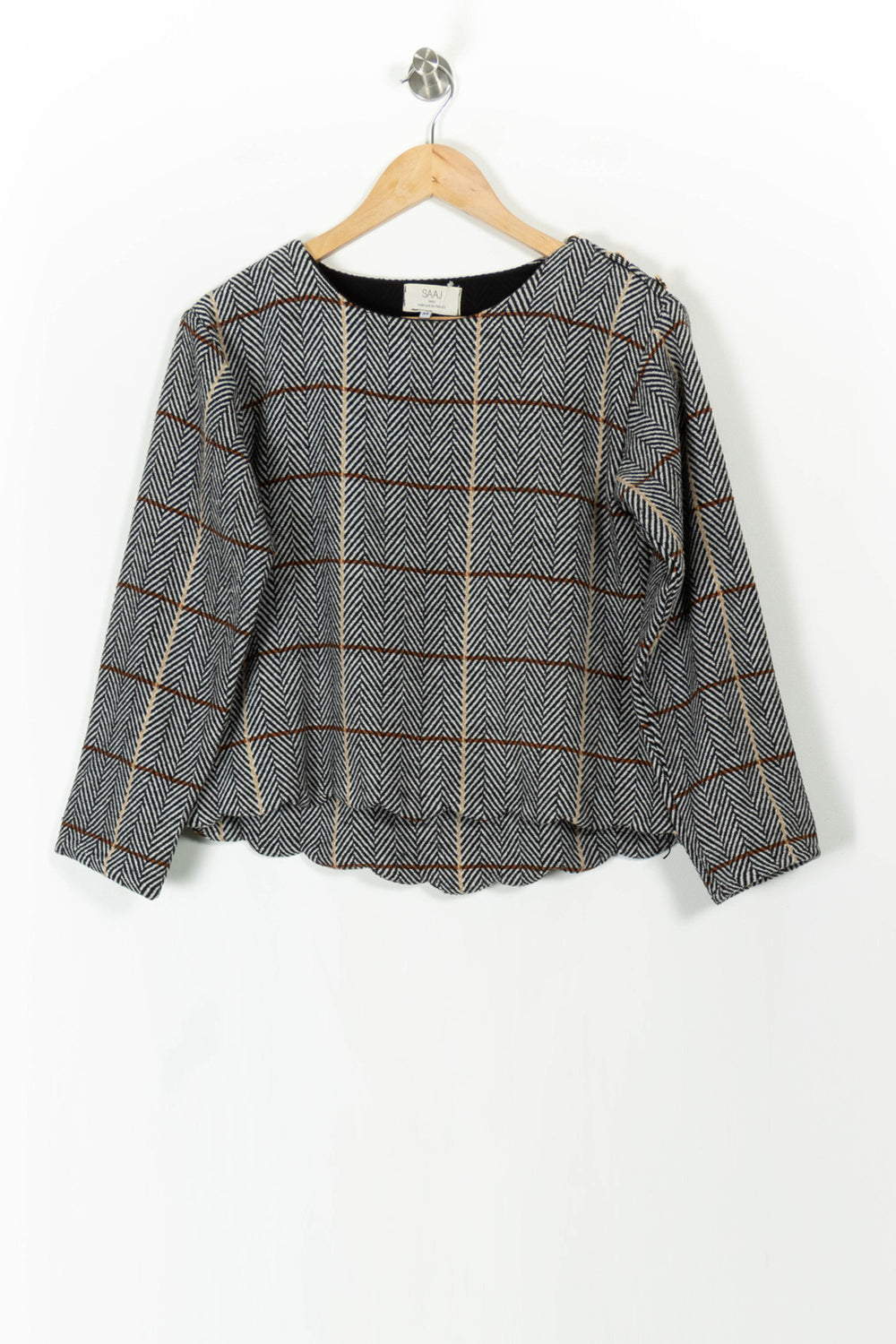 Pull Gris et Marron - Taille XS/34 de la marque SAAJ | PARAD106710 - Vendu par Paradigme - Image 2