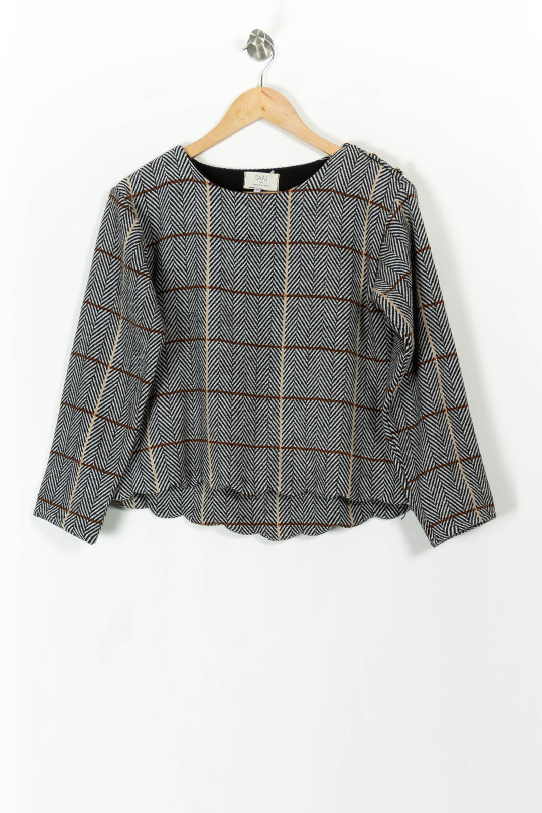 Pull Gris et Marron - Taille XS/34 de la marque SAAJ | PARAD106710 - Vendu par Paradigme - Image 2
