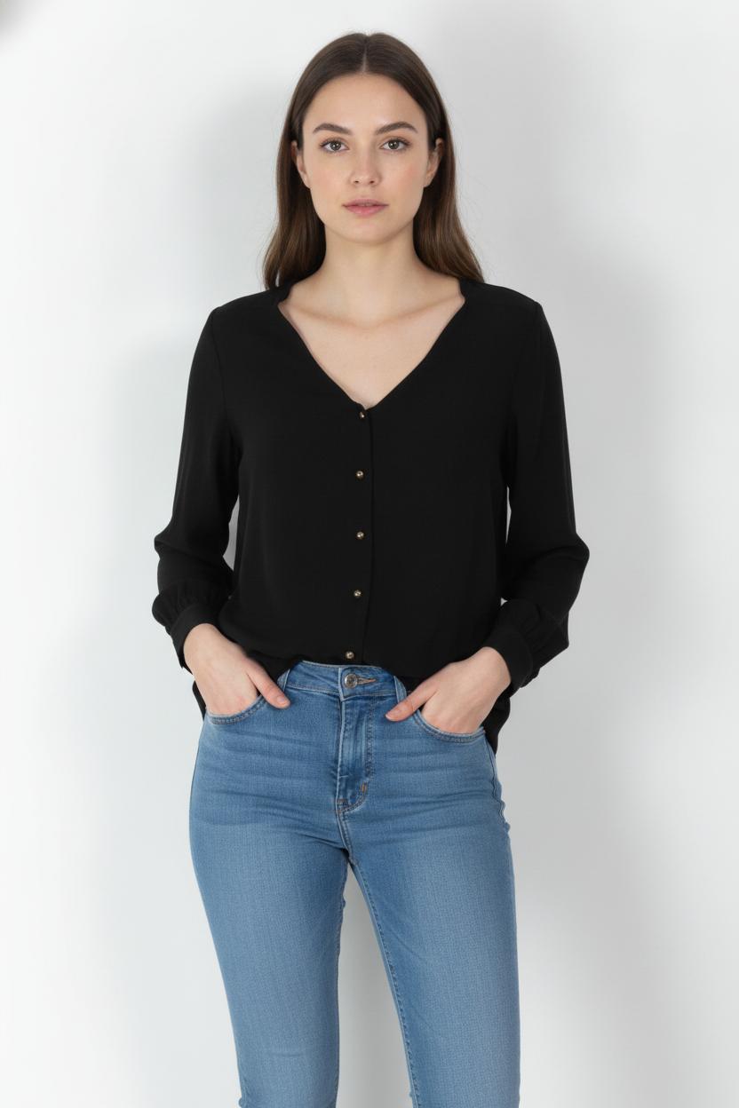 Blouse Noire - Taille XS/34 de la marque SAAJ | PARAD106712 - Vendu par Paradigme - Image 1