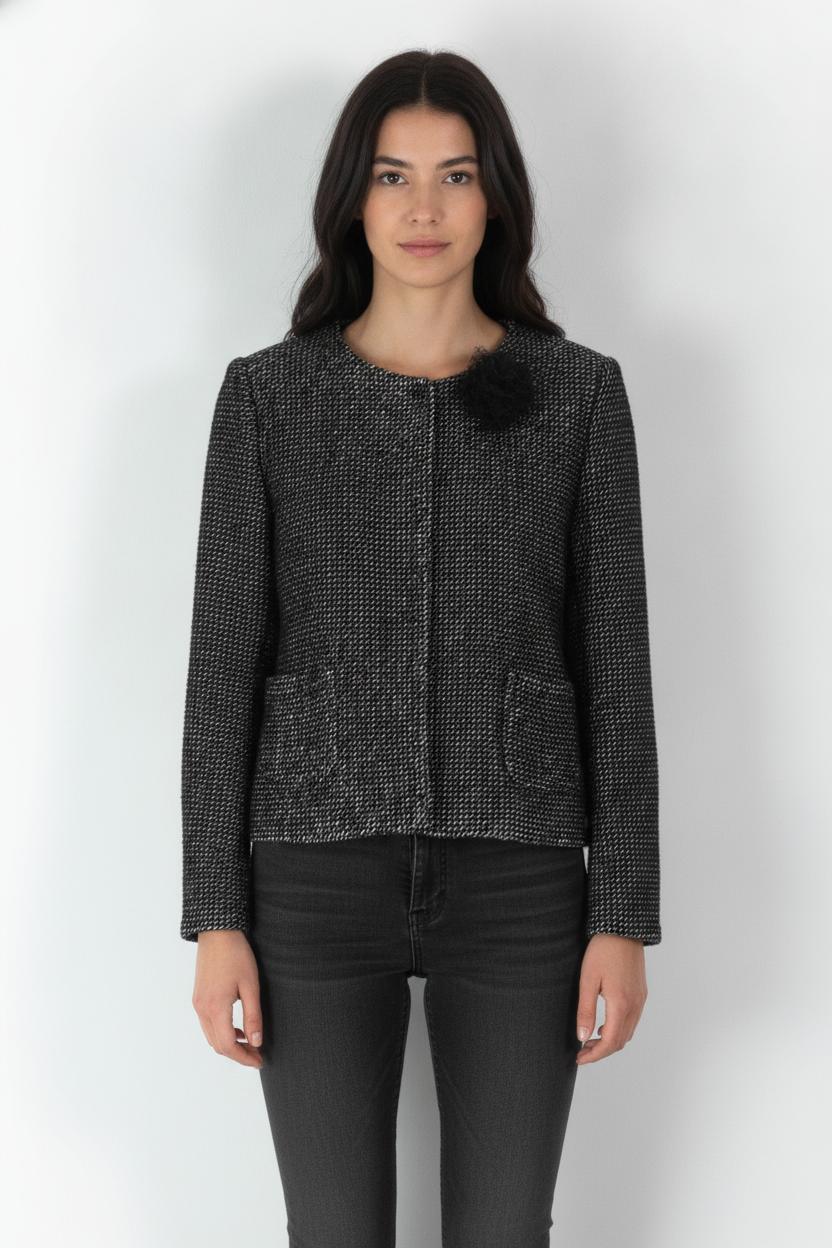 Veste Noire et Blanche - Taille L/40 de la marque La Fée Maraboutée | PARAD106717 - Vendu par Paradigme - Image 1