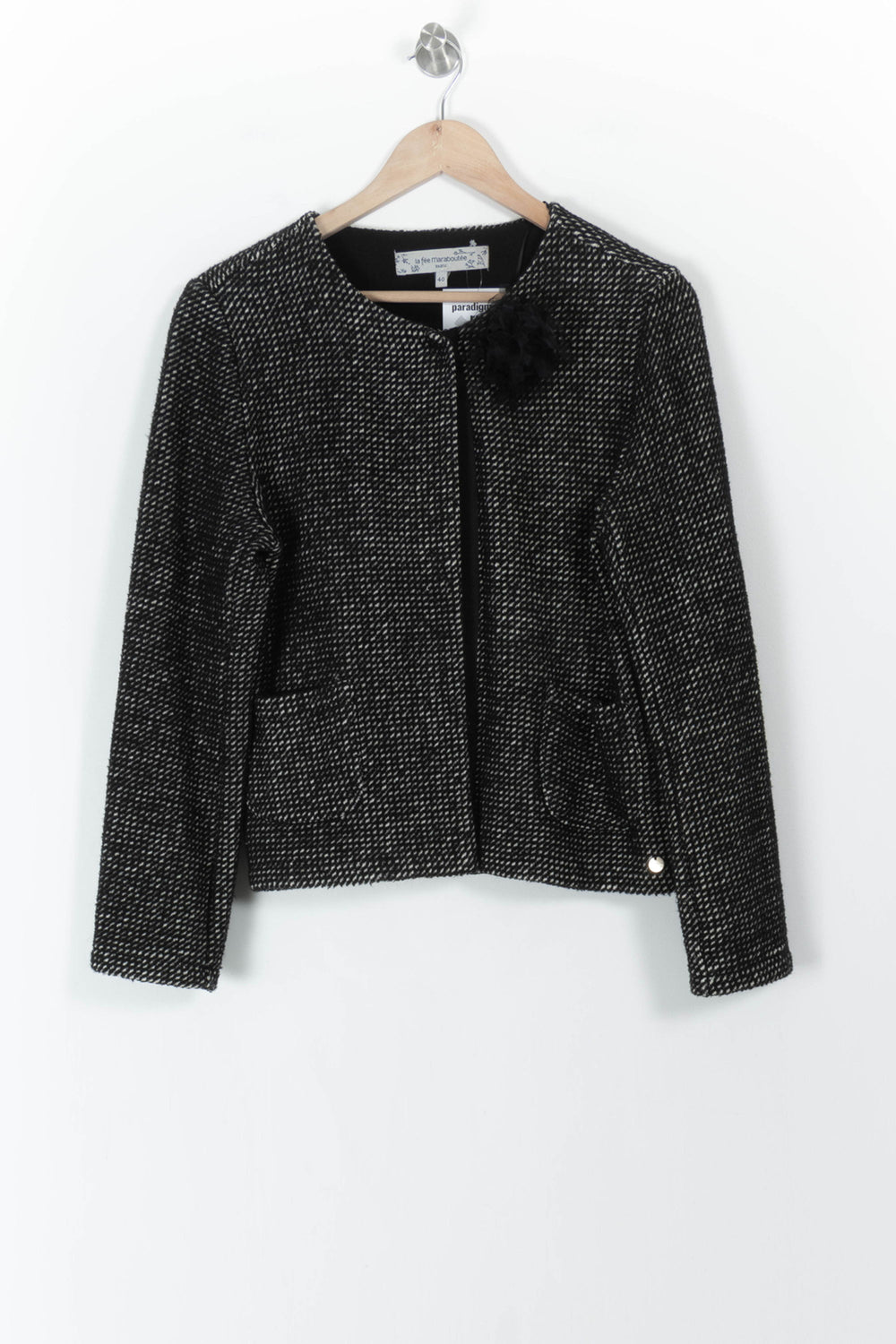 Veste Noire et Blanche - Taille L/40 de la marque La Fée Maraboutée | PARAD106717 - Vendu par Paradigme - Image 2