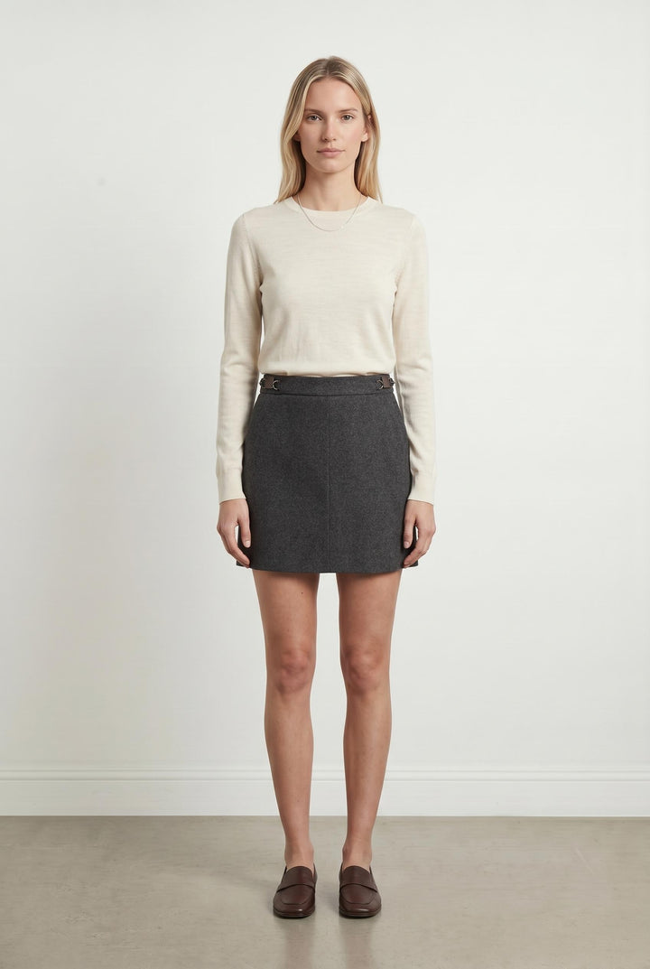 Jupe Droite Grise - Taille XS/34 de la marque Claudie Pierlot | PARAD106723 - Vendu par Paradigme - Image 1