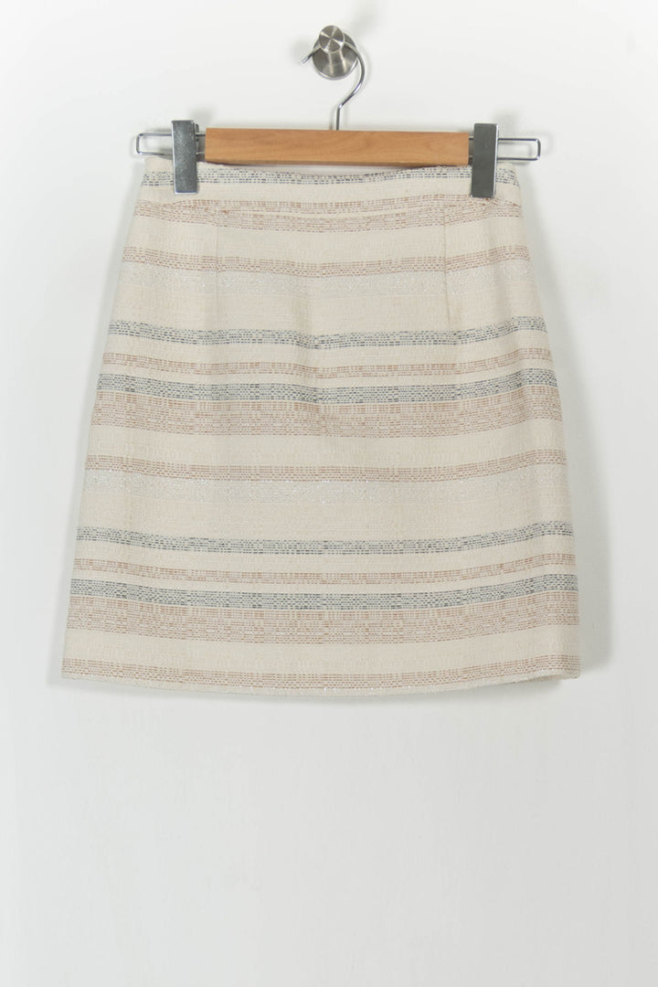 Jupe Courte Beige et Gris - Taille S/36 de la marque Caroll | PARAD106724 - Vendu par Paradigme - Image 4