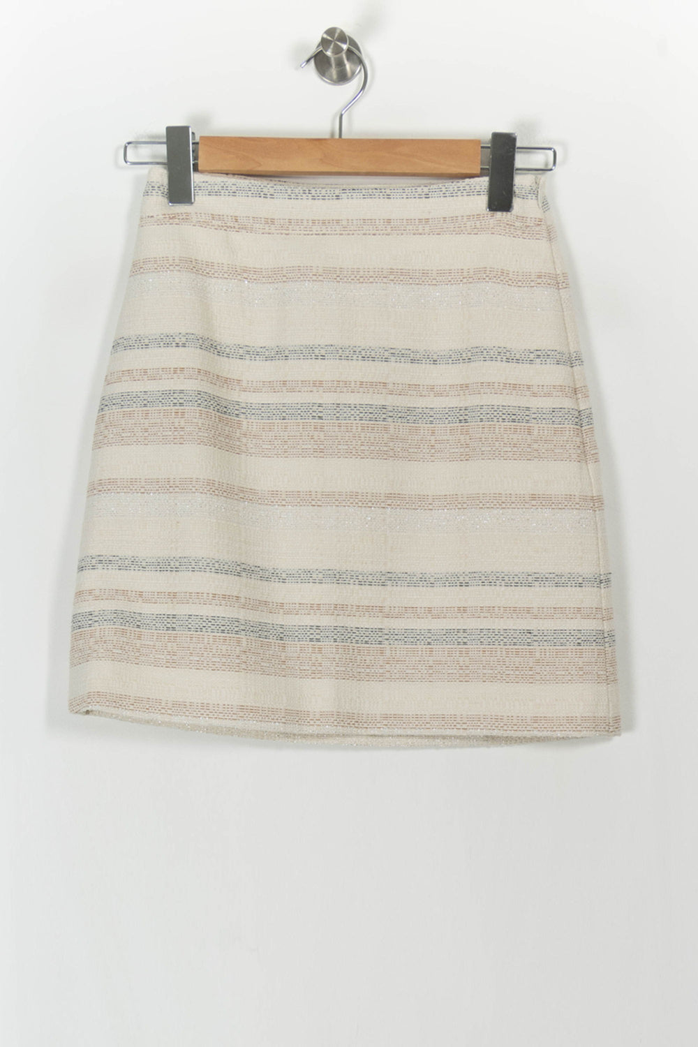 Jupe Courte Beige et Gris - Taille S/36 de la marque Caroll | PARAD106724 - Vendu par Paradigme - Image 2
