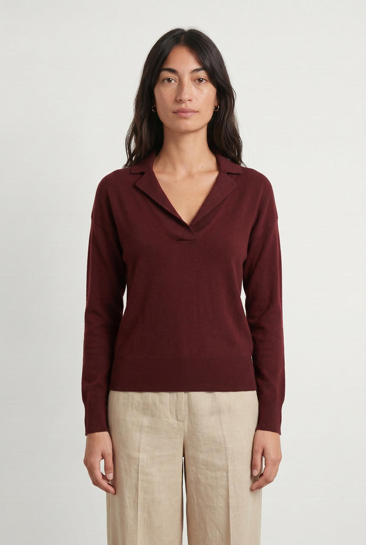 Pull Bordeaux - Taille XS/34 de la marque Caroll | PARAD106726 - Vendu par Paradigme - Image 1
