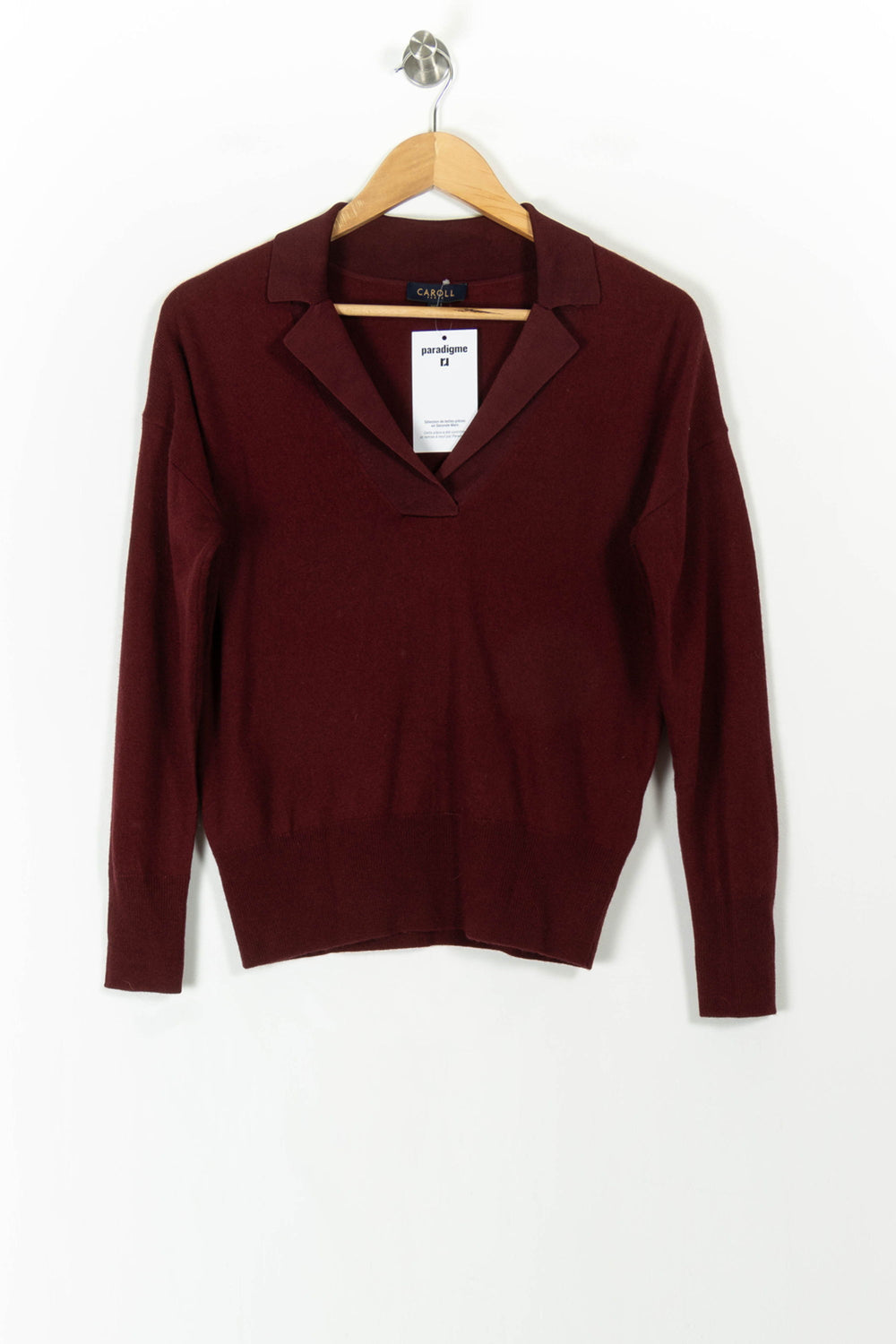 Pull Bordeaux - Taille XS/34 de la marque Caroll | PARAD106726 - Vendu par Paradigme - Image 2