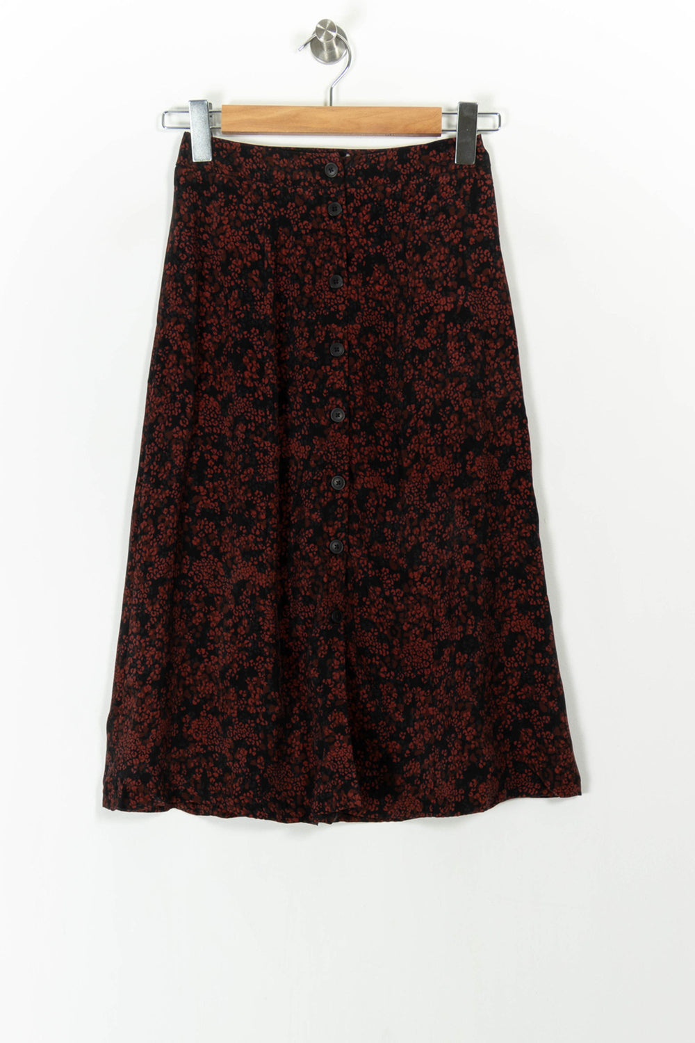 Jupe Évasée Bordeaux et Noire - Taille XS/34 de la marque Kookai | PARAD106727 - Vendu par Paradigme - Image 2