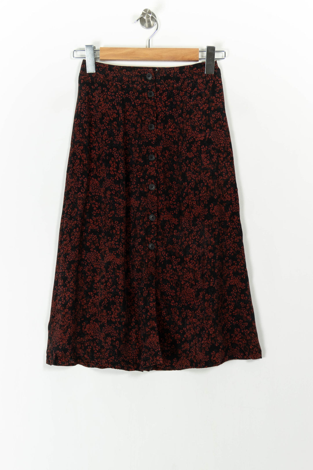 Jupe Évasée Bordeaux et Noire - Taille XS/34 de la marque Kookai | PARAD106727 - Vendu par Paradigme - Image 2