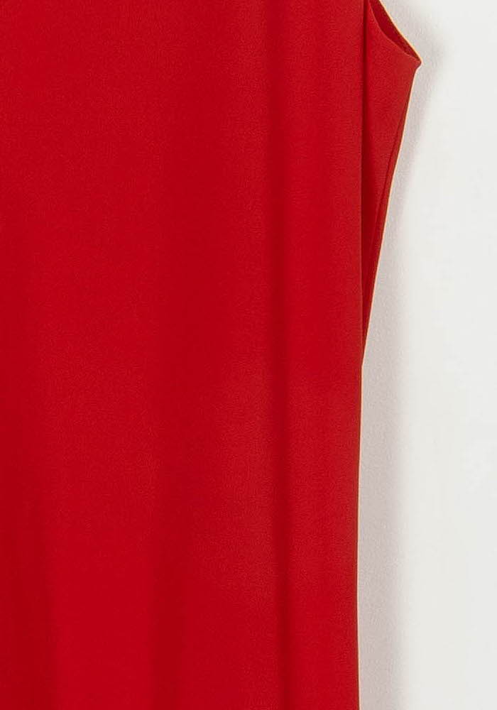 Robe Midi Rouge - Taille S/36 de la marque Indies | PARAD106728 - Vendu par Paradigme - Image 3
