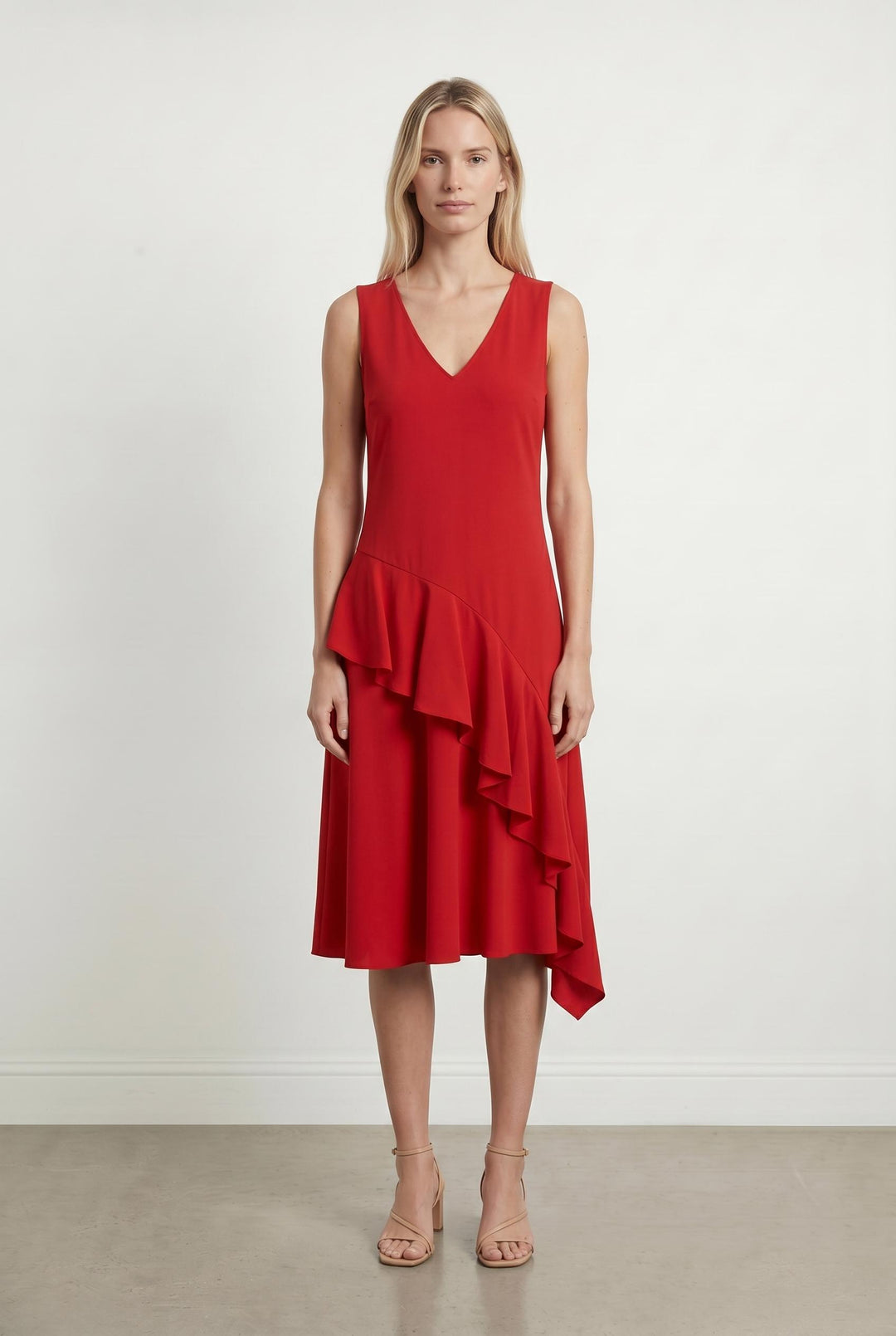 Robe Midi Rouge - Taille S/36 de la marque Indies | PARAD106728 - Vendu par Paradigme - Image 1