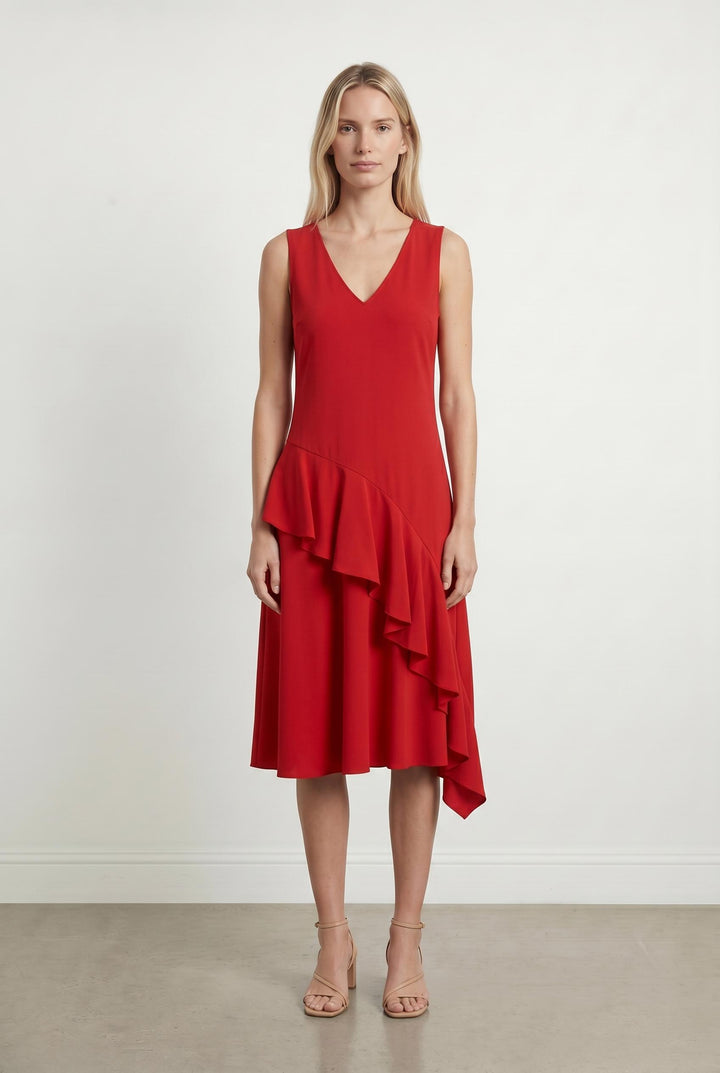 Robe Midi Rouge - Taille S/36 de la marque Indies | PARAD106728 - Vendu par Paradigme - Image 1