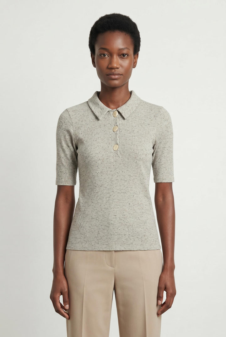 Polo Gris - Taille XS/34 de la marque Caroll | PARAD106732 - Vendu par Paradigme - Image 1