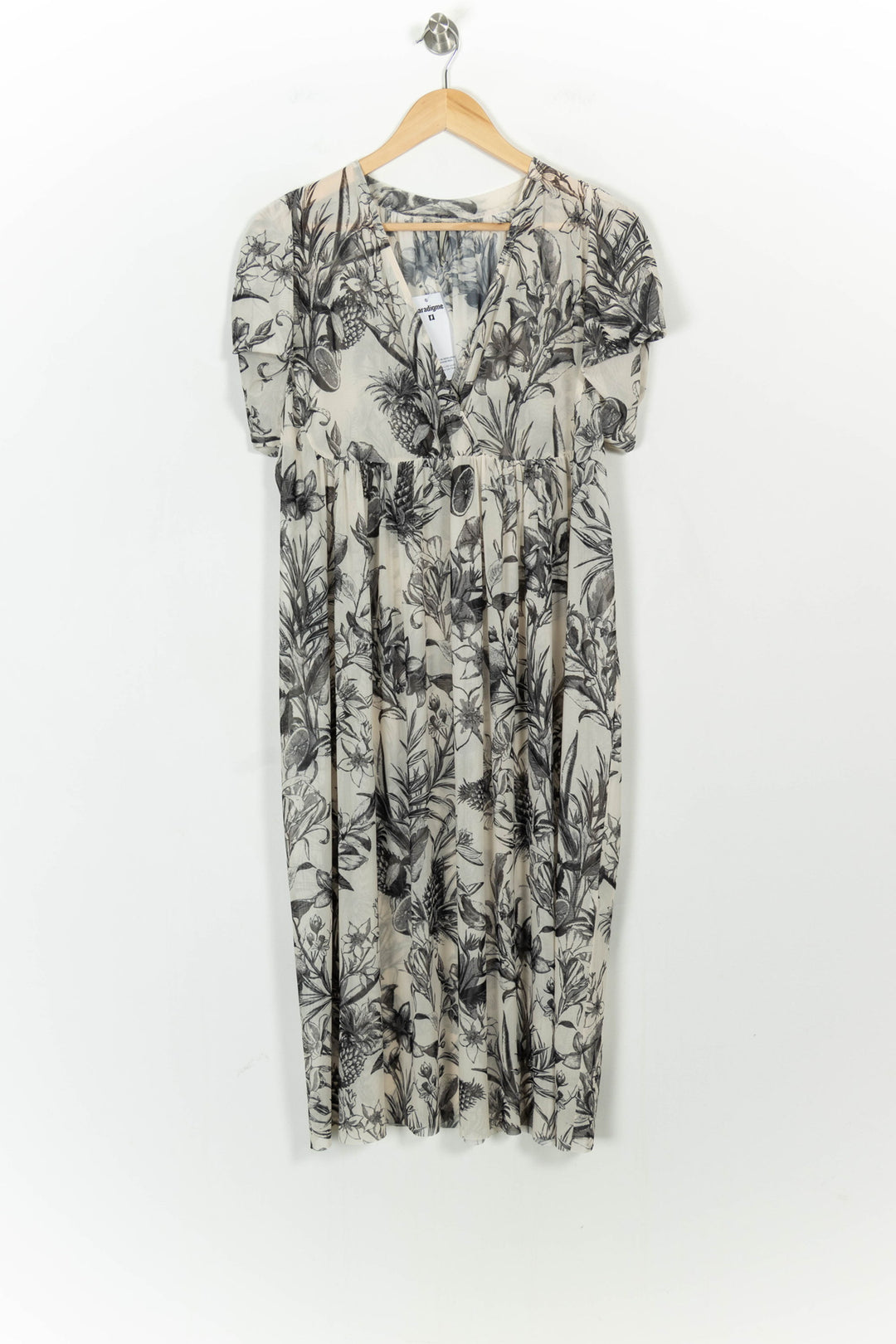 Robe Longue Grise et Noire - Taille S/36 de la marque Indies | PARAD106747 - Vendu par Paradigme - Image 2