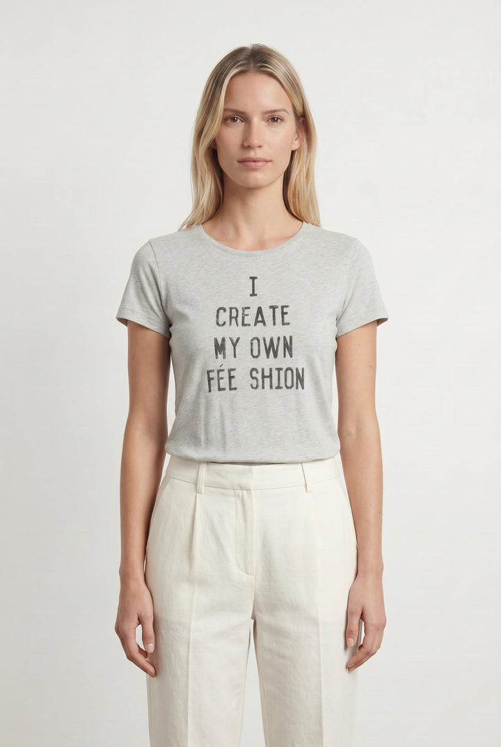 Tee-shirt Gris - Taille M/38 de la marque La Fée Maraboutée | PARAD106772 - Vendu par Paradigme - Image 1