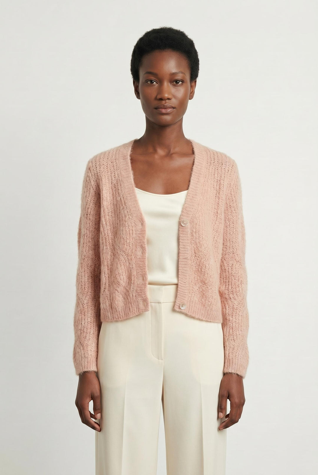 Cardigan Rose - Taille M/38 de la marque Sud express | PARAD106777 - Vendu par Paradigme - Image 1