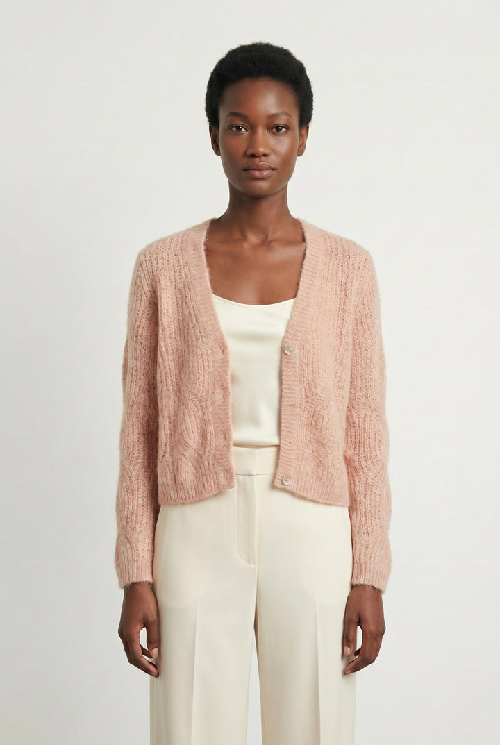 Cardigan Rose - Taille M/38 de la marque Sud express | PARAD106777 - Vendu par Paradigme - Image 1