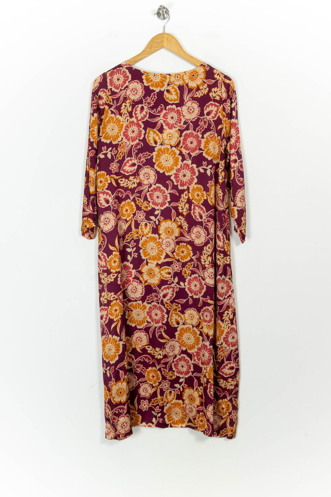 Robe Longue Bordeaux et Orange - Taille S/36 de la marque Indies | PARAD106794 - Vendu par Paradigme - Image 4