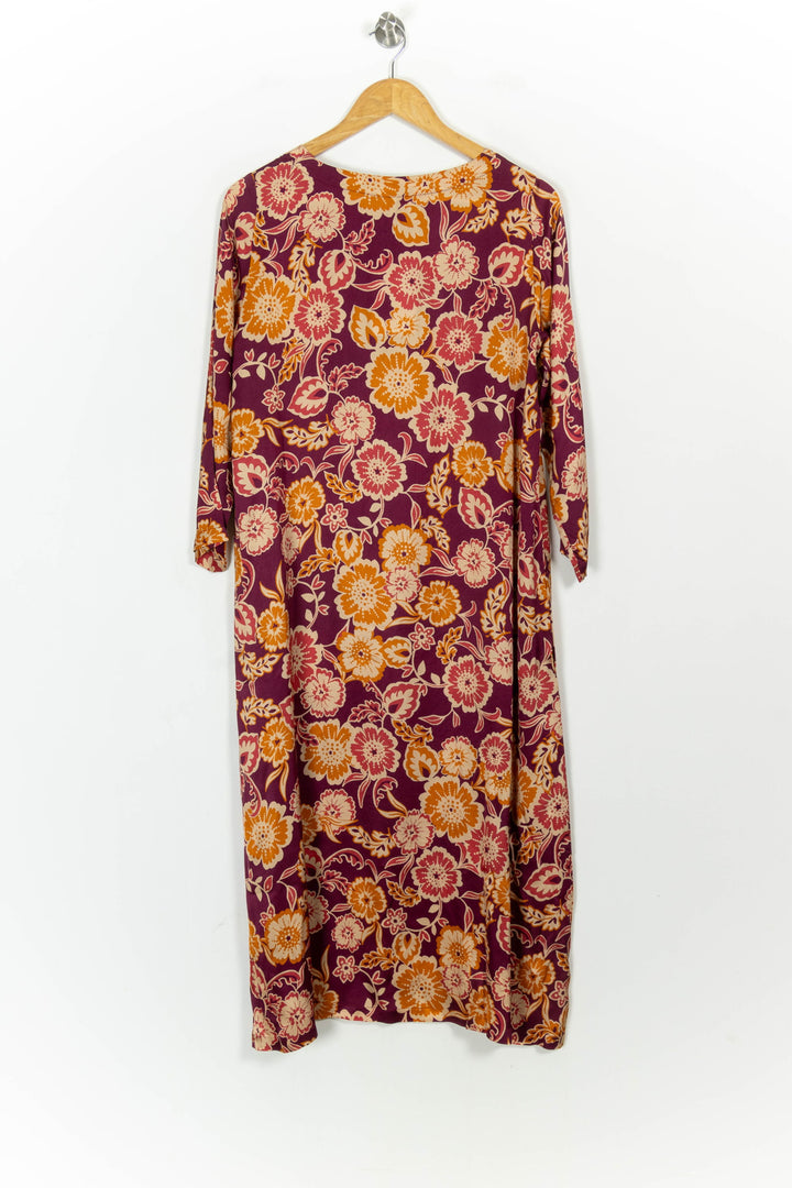 Robe Longue Bordeaux et Orange - Taille S/36 de la marque Indies | PARAD106794 - Vendu par Paradigme - Image 4