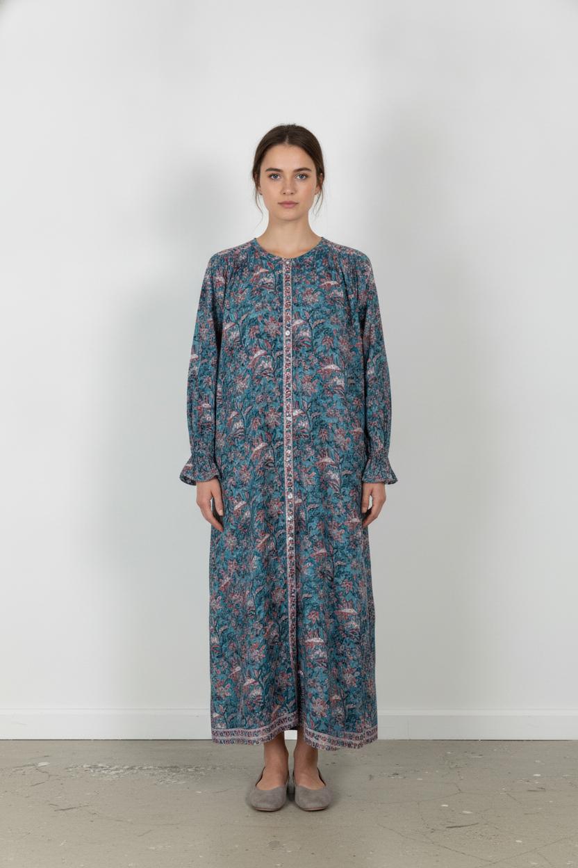 Robe longue bleue et rose - Taille M/38 de la marque Louise Misha | PARAD106799 - Vendu par Paradigme - Image 1