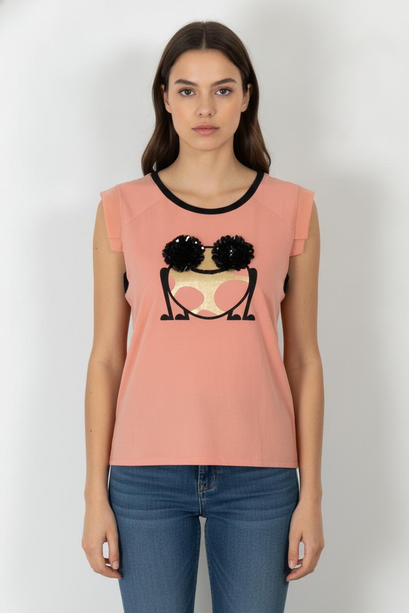 Tee-shirt Orange et Noir - Taille XL/42 de la marque Liu Jo | PARAD106801 - Vendu par Paradigme - Image 1