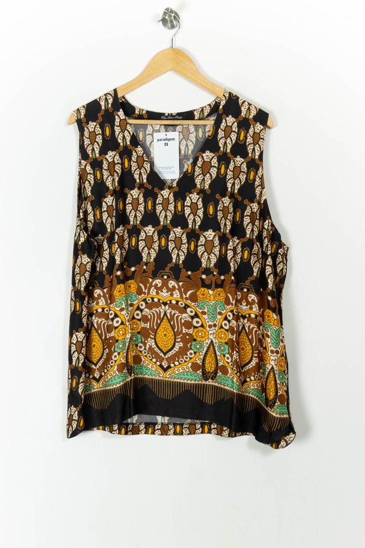 Débardeur Marron et Noir - Taille XXXL/46 de la marque Indies | PARAD106802 - Vendu par Paradigme - Image 2