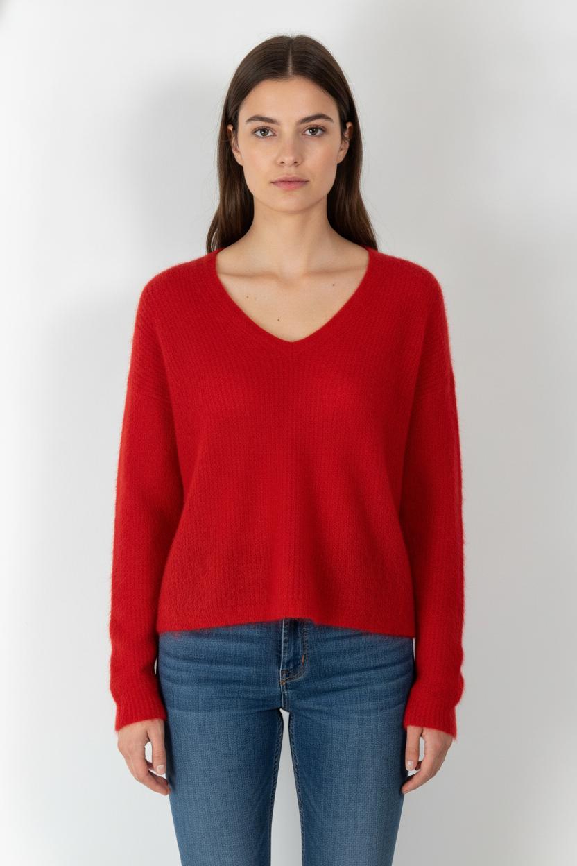 Pull Rouge - Taille S/36 de la marque Sud express | PARAD106804 - Vendu par Paradigme - Image 1