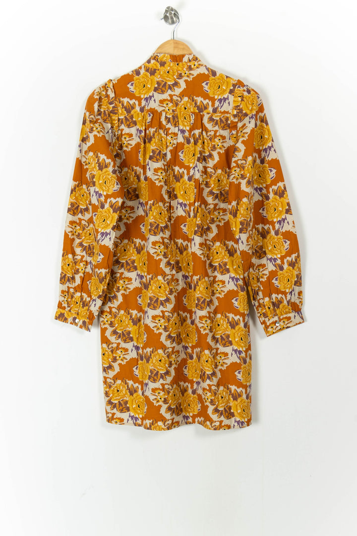 Robe Fleurie Jaune et Orange - Taille M/38 de la marque Suncoo | PARAD106806 - Vendu par Paradigme - Image 4